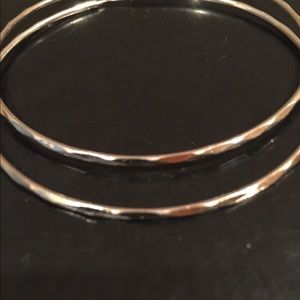 14k White Gold Hoop Earrings 2 1/2 inch diameter